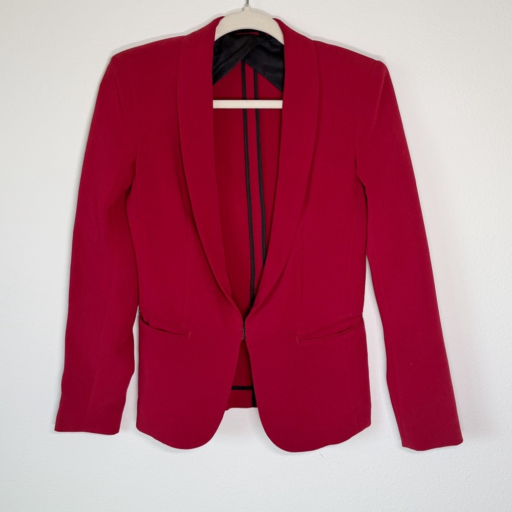 Rag & Bone Deep Red Maroon Pleated Sleeve Women’s‎ Blazer Size 0